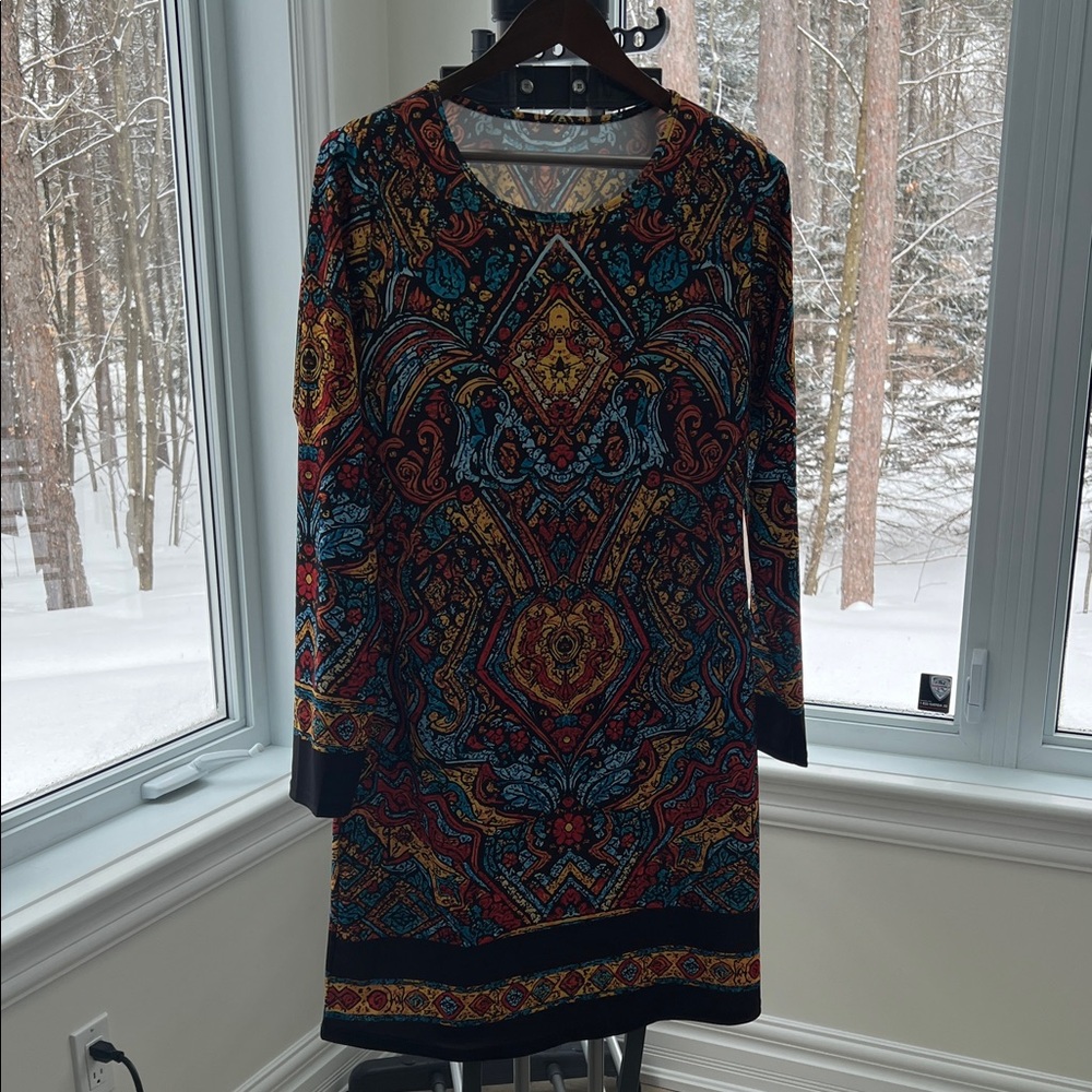 Multicolor Patterned Dress